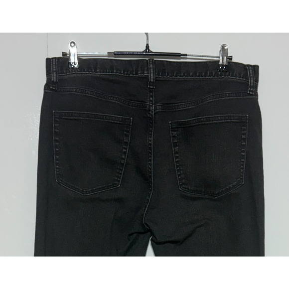 *Uniqlo Jeans Mens 34X32 Black Denim Straight Leg Dark Wash Stretch - Picture 4 of 11